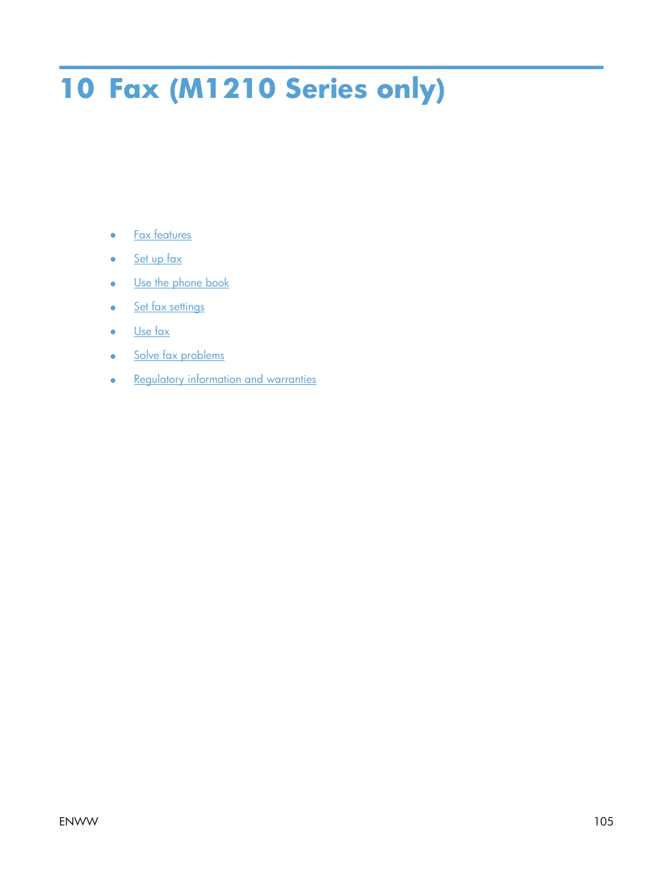 Fax (m1210 series only), 10 fax (m1210 series only) | HP laserjet m1212nf User Manual | Page 119 / 284