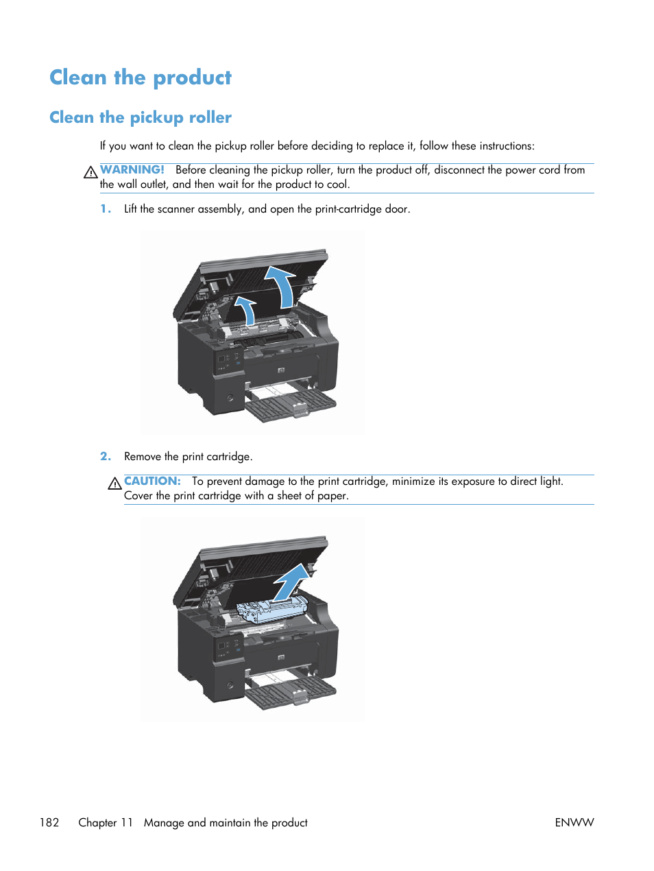 Clean the product, Clean the pickup roller | HP laserjet m1212nf User Manual | Page 196 / 284