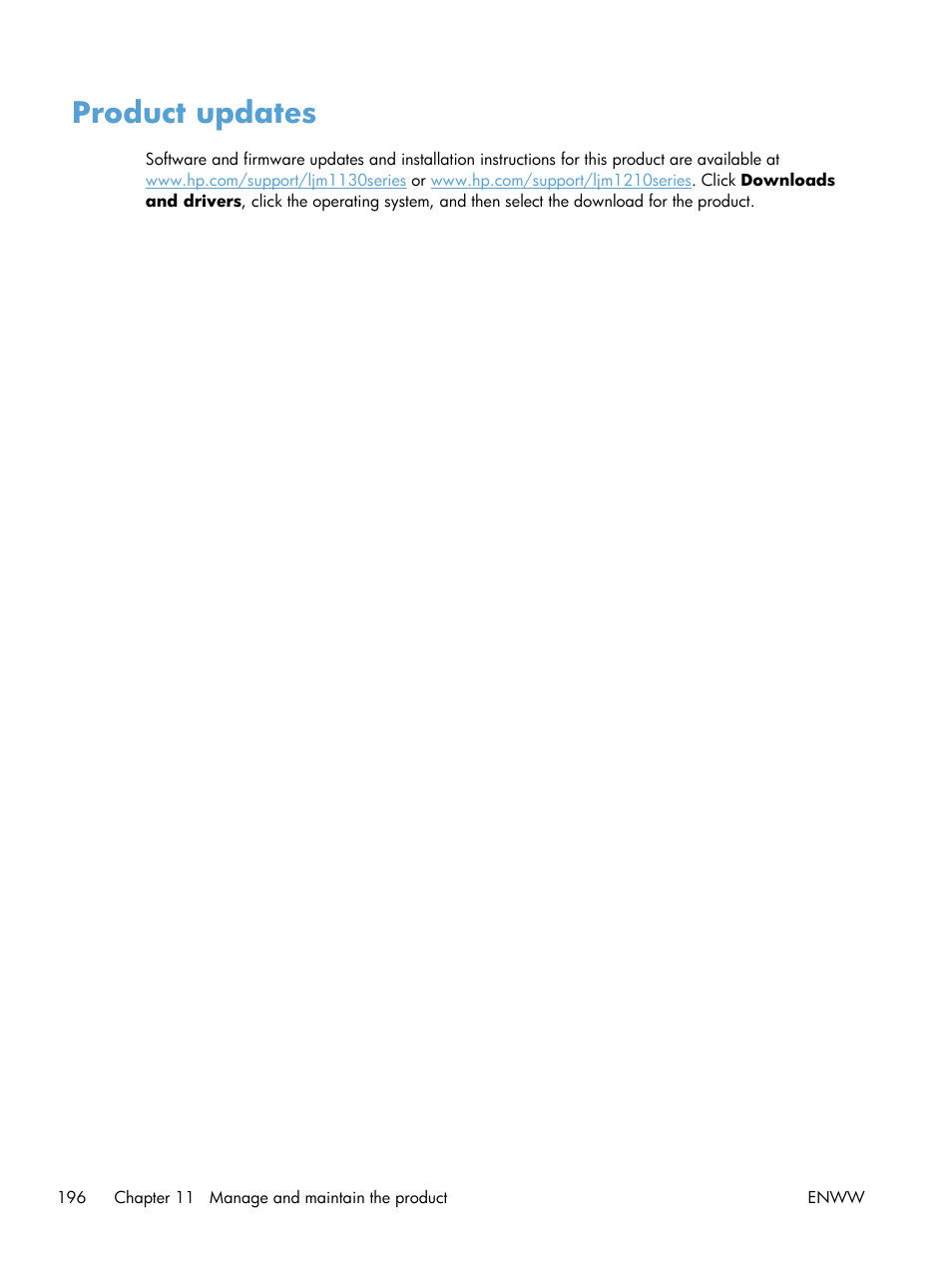 Product updates | HP laserjet m1212nf User Manual | Page 210 / 284