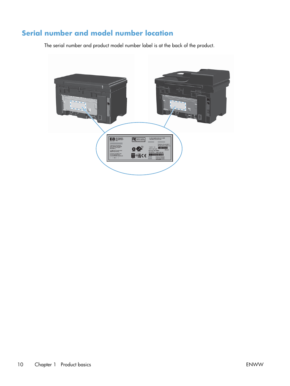 Serial number and model number location | HP laserjet m1212nf User Manual | Page 24 / 284