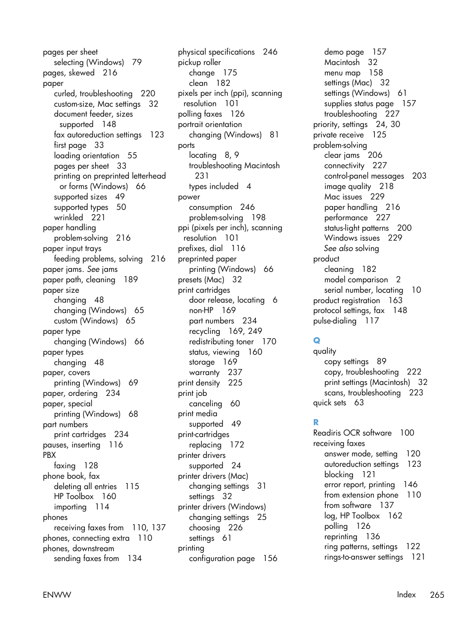 HP laserjet m1212nf User Manual | Page 279 / 284