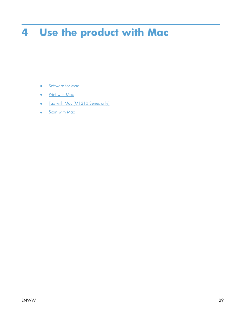 Use the product with mac, 4 use the product with mac | HP laserjet m1212nf User Manual | Page 43 / 284