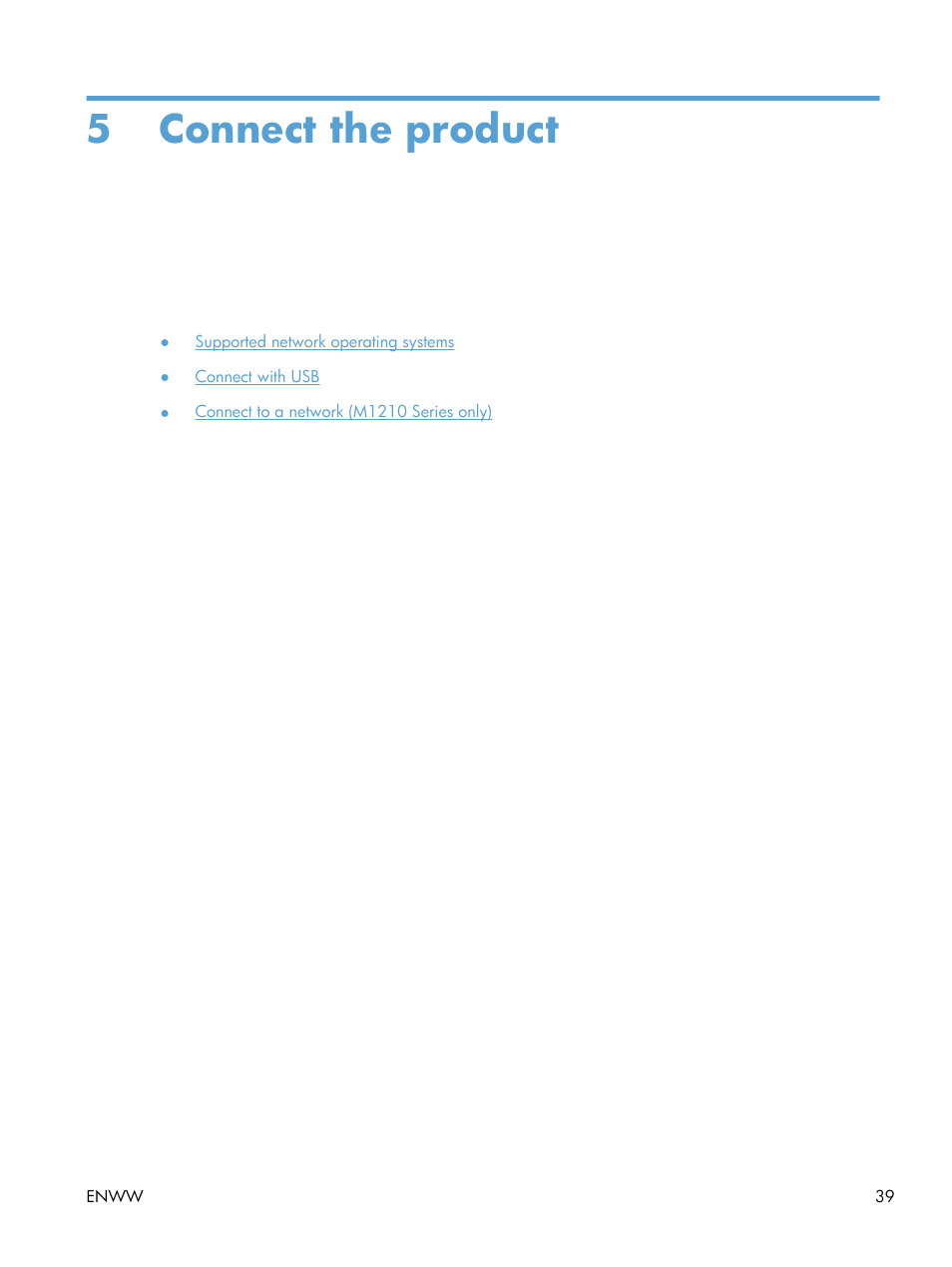 Connect the product, 5 connect the product | HP laserjet m1212nf User Manual | Page 53 / 284