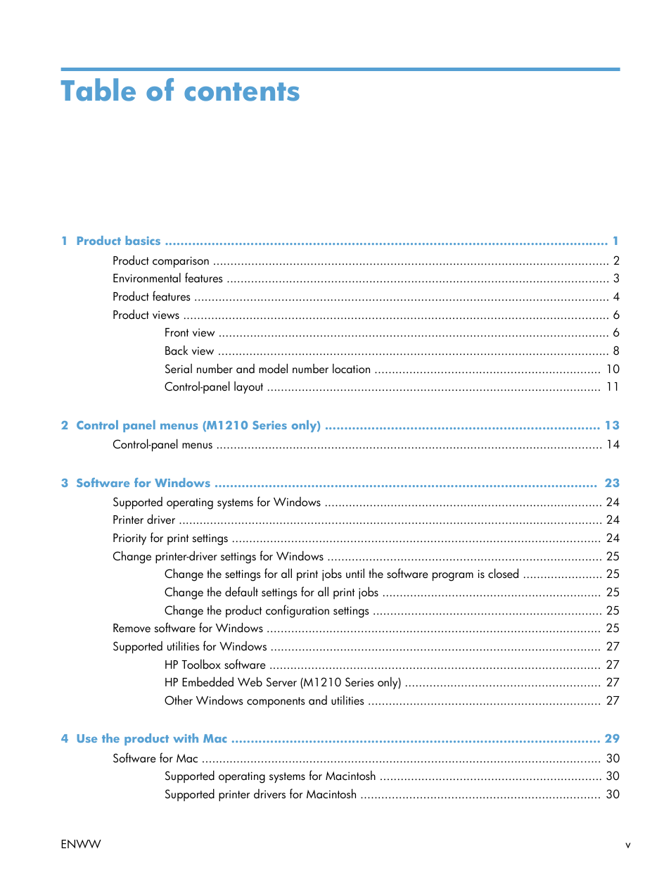 HP laserjet m1212nf User Manual | Page 7 / 284