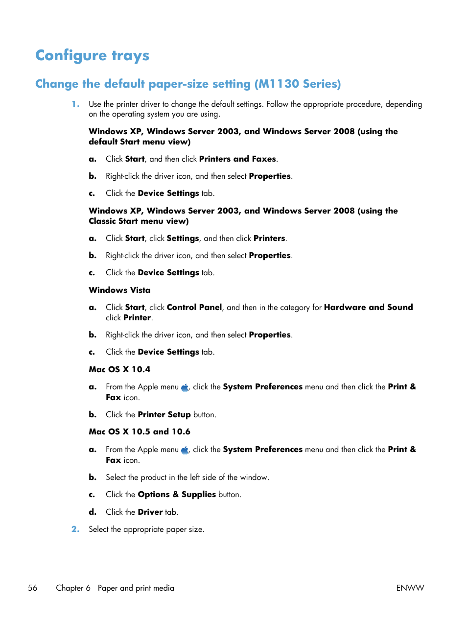 Configure trays | HP laserjet m1212nf User Manual | Page 70 / 284