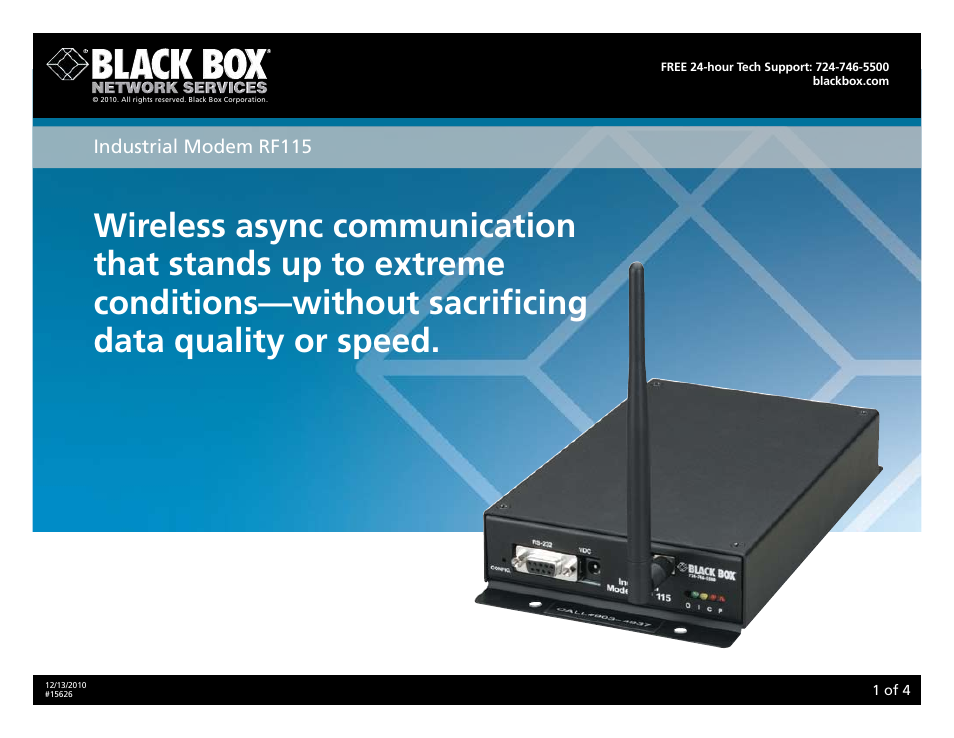 Black Box RF115 User Manual | 4 pages