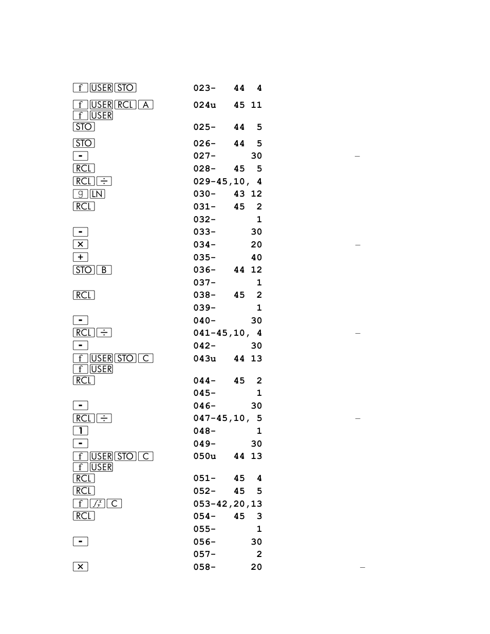 Keystrokes display | HP 15c User Manual | Page 105 / 186