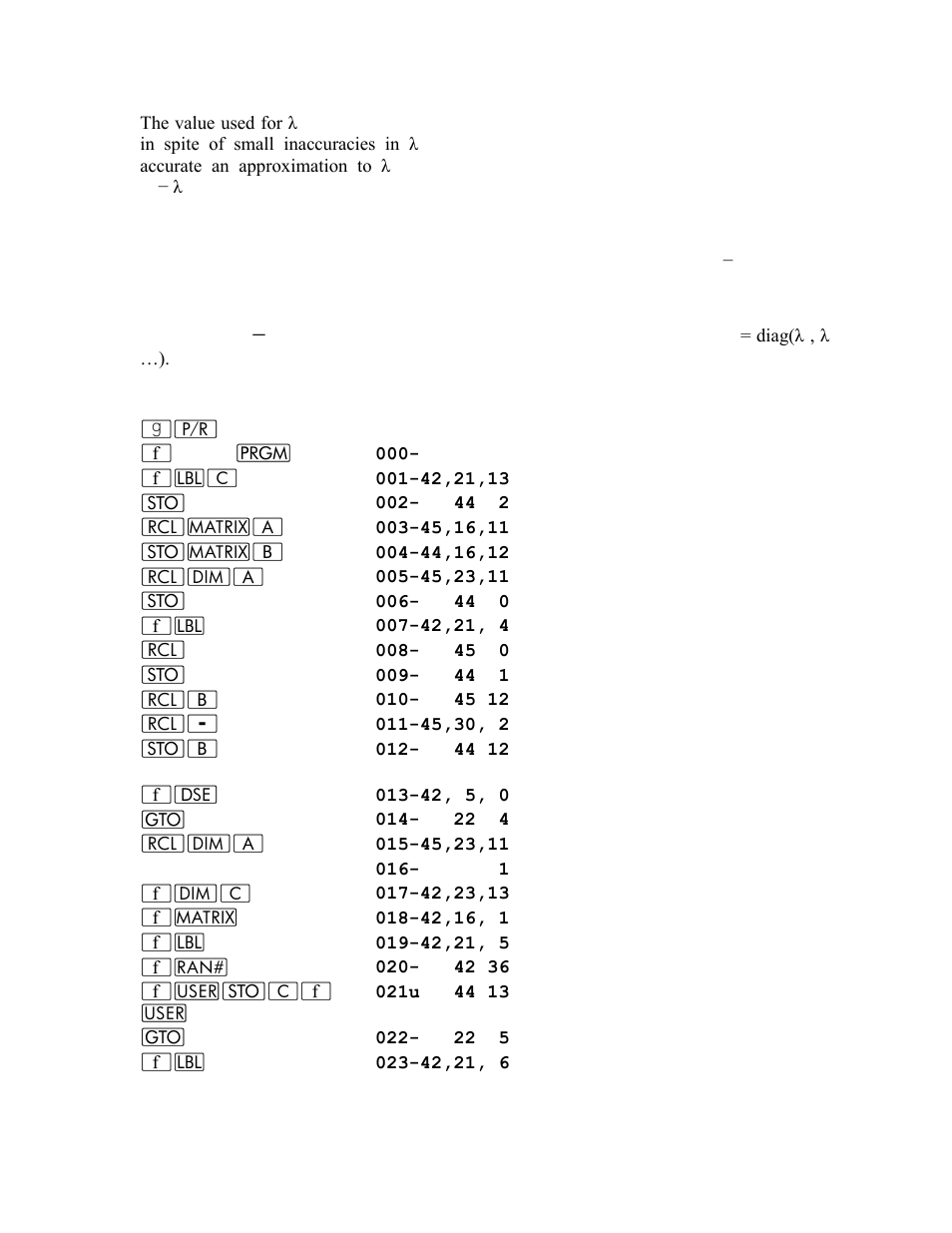 Keystrokes display | HP 15c User Manual | Page 131 / 186