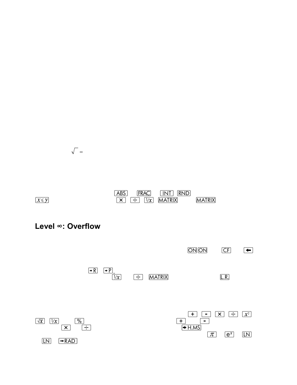 A hierarchy of errors, Level 0: no error, Level ∞: overflow/underflow | Level 1: correctly rounded, or nearly so | HP 15c User Manual | Page 150 / 186