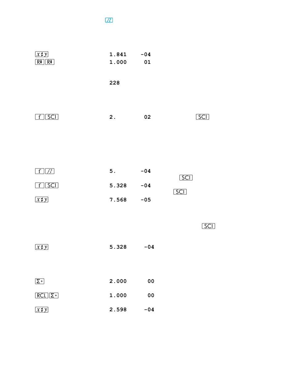 Keystrokes display | HP 15c User Manual | Page 46 / 186