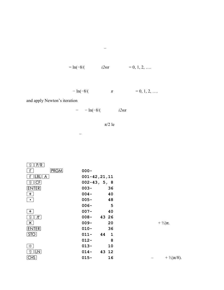 Keystrokes display | HP 15c User Manual | Page 70 / 186