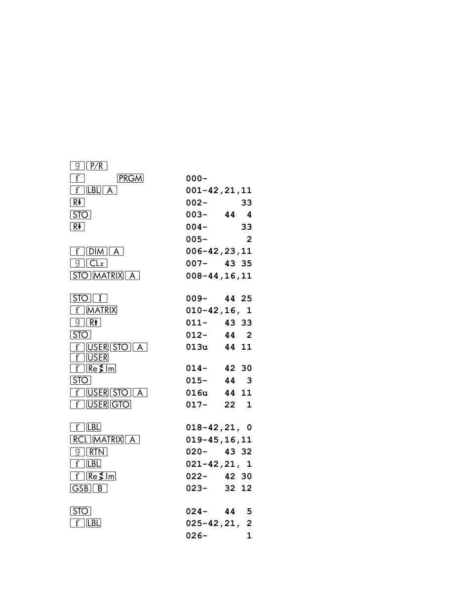 Keystrokes display | HP 15c User Manual | Page 77 / 186