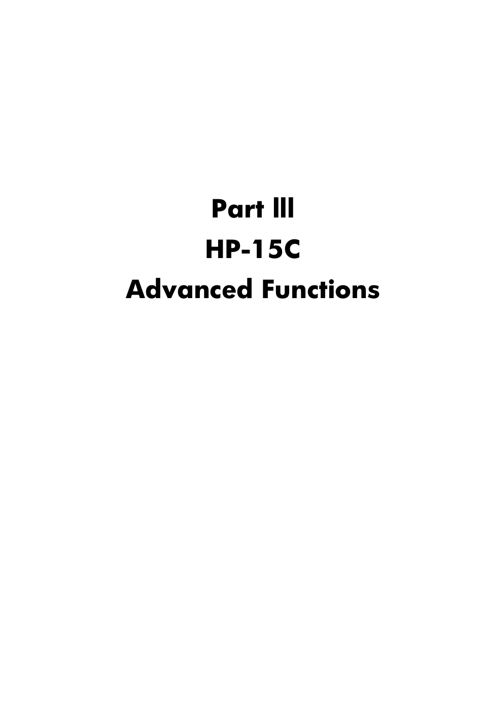 Part lll hp-15c advanced functions | HP 15c User Manual | Page 119 / 288