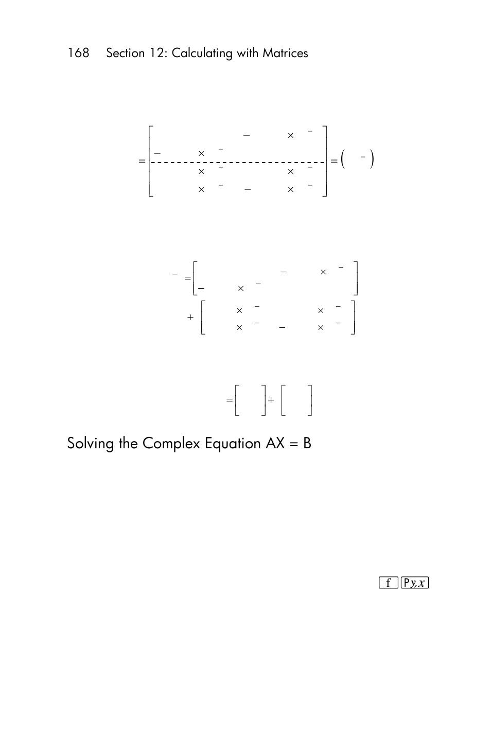 Solving the complex equation ax = b | HP 15c User Manual | Page 168 / 288