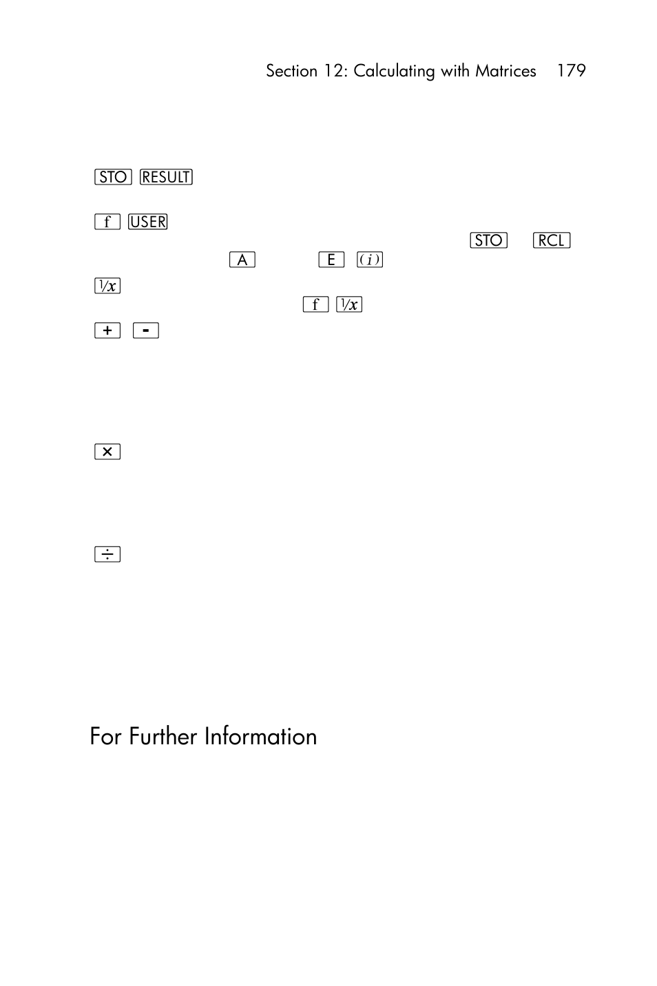 For further information | HP 15c User Manual | Page 179 / 288