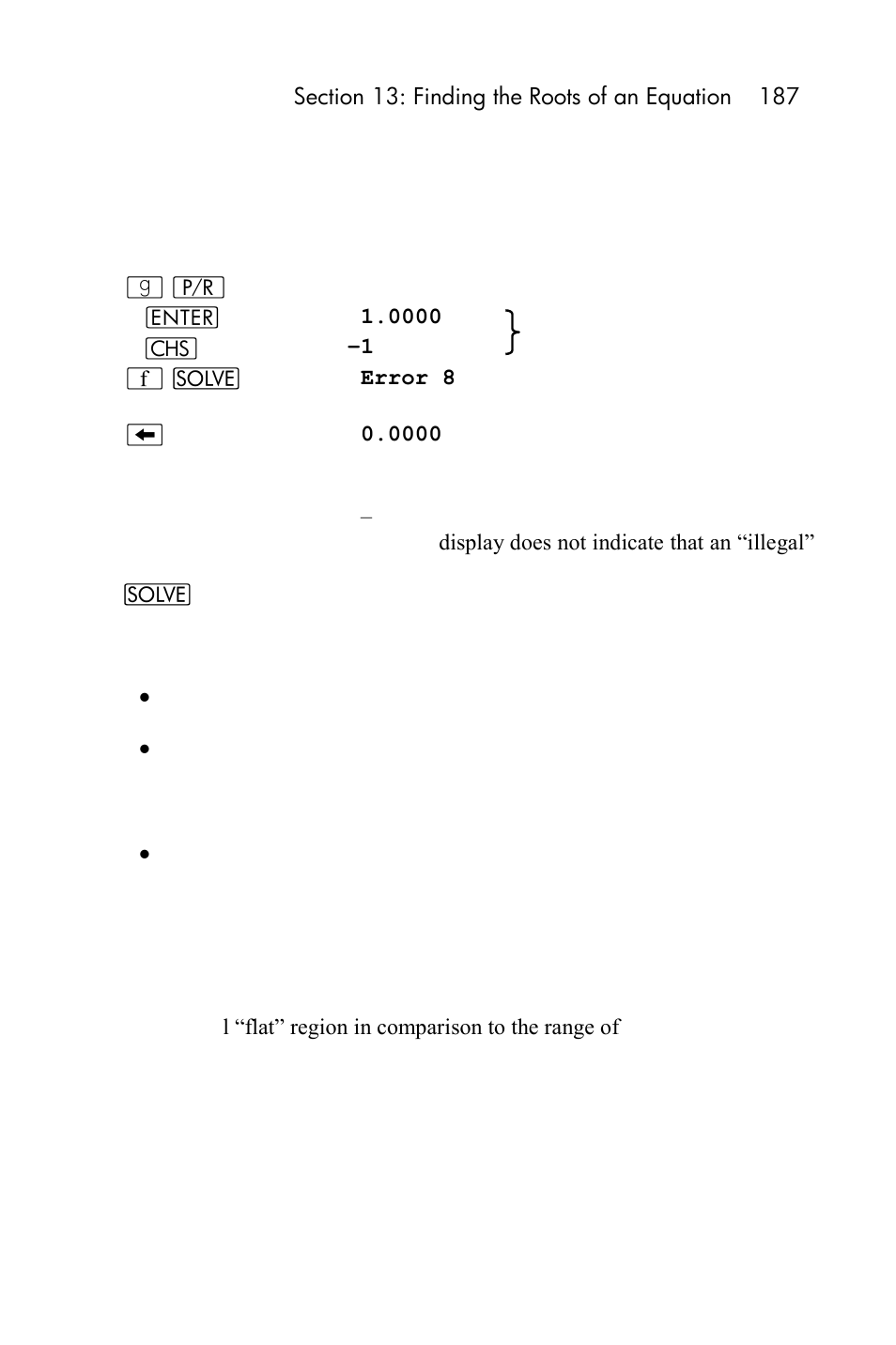 When no root is found | HP 15c User Manual | Page 187 / 288