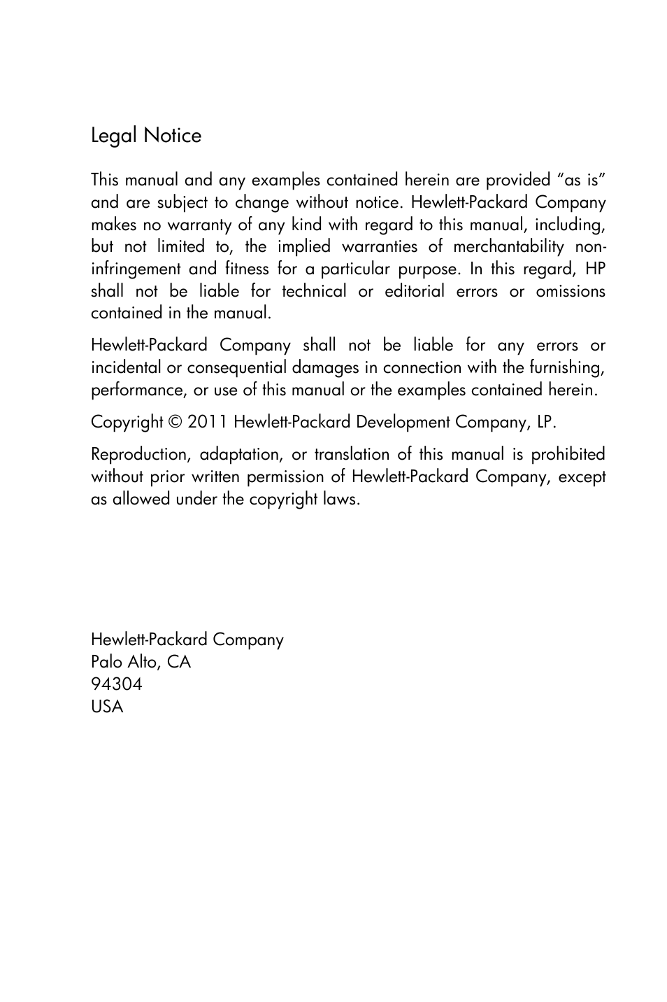 Legal notice | HP 15c User Manual | Page 2 / 288