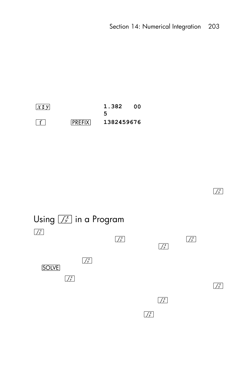 Using f in a program | HP 15c User Manual | Page 203 / 288