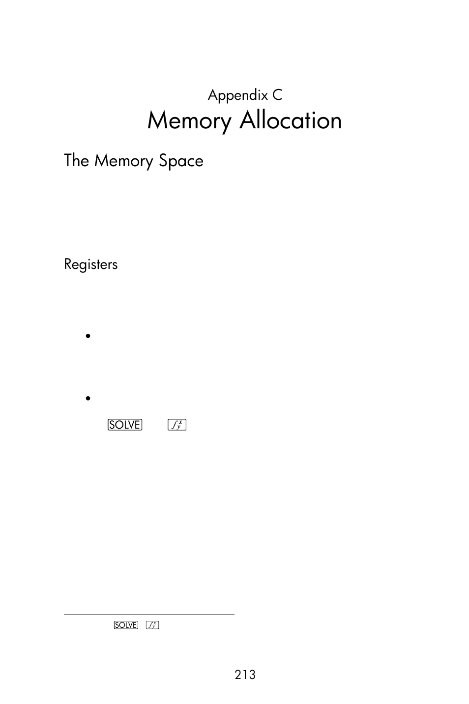 Last x register, Appendix c, Registers | HP 15c User Manual | Page 213 / 288