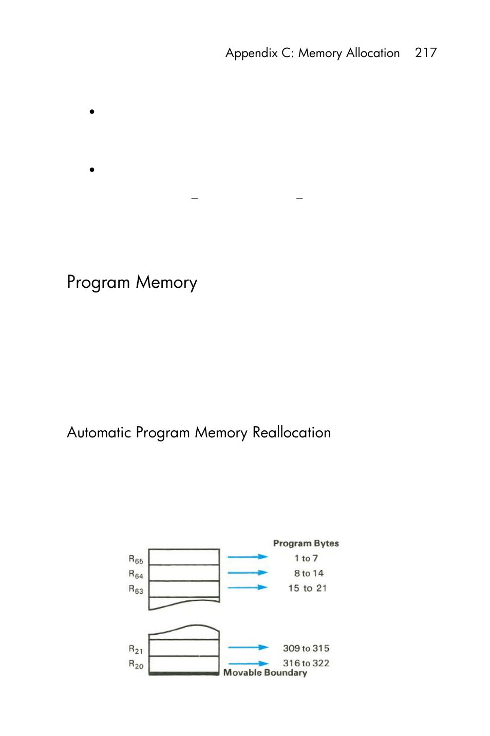 Restrictions on reallocation | HP 15c User Manual | Page 217 / 288