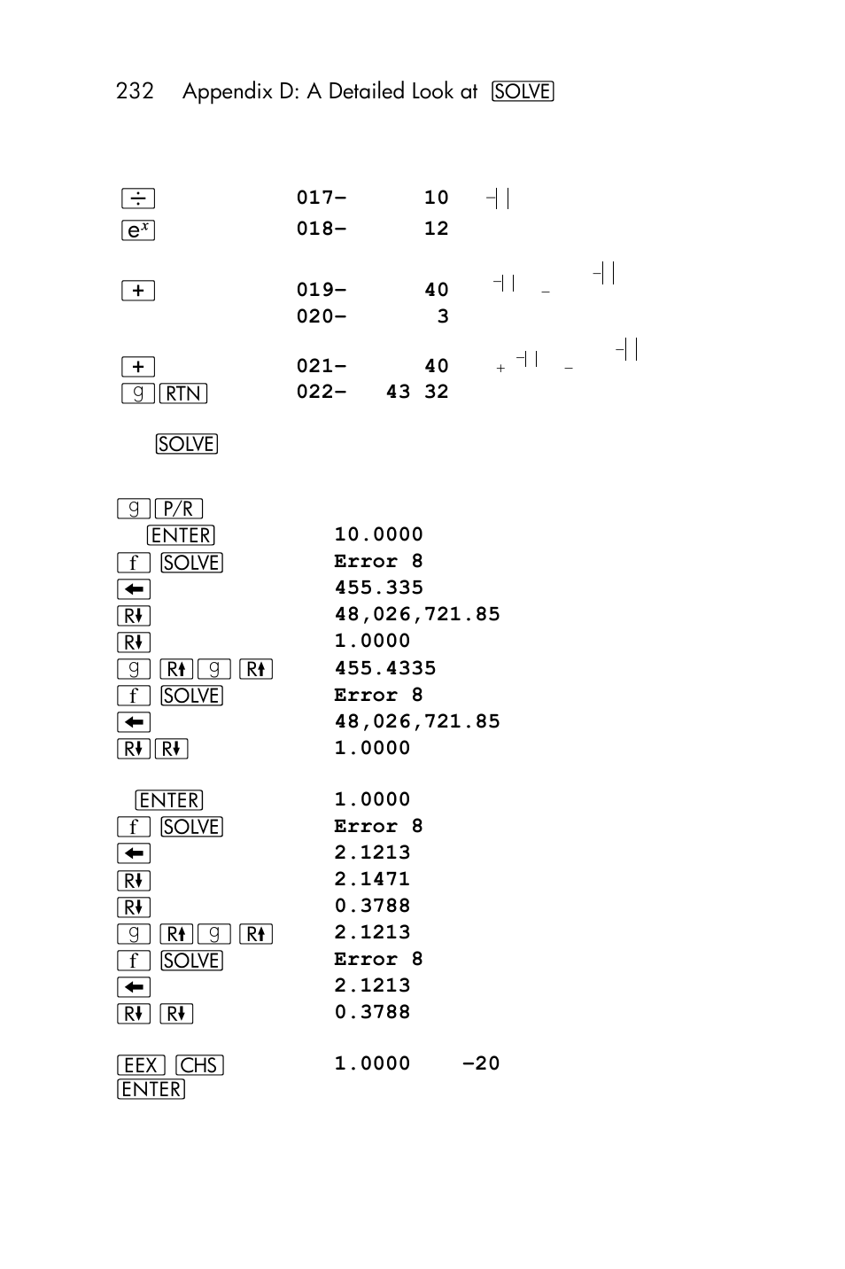 HP 15c User Manual | Page 232 / 288