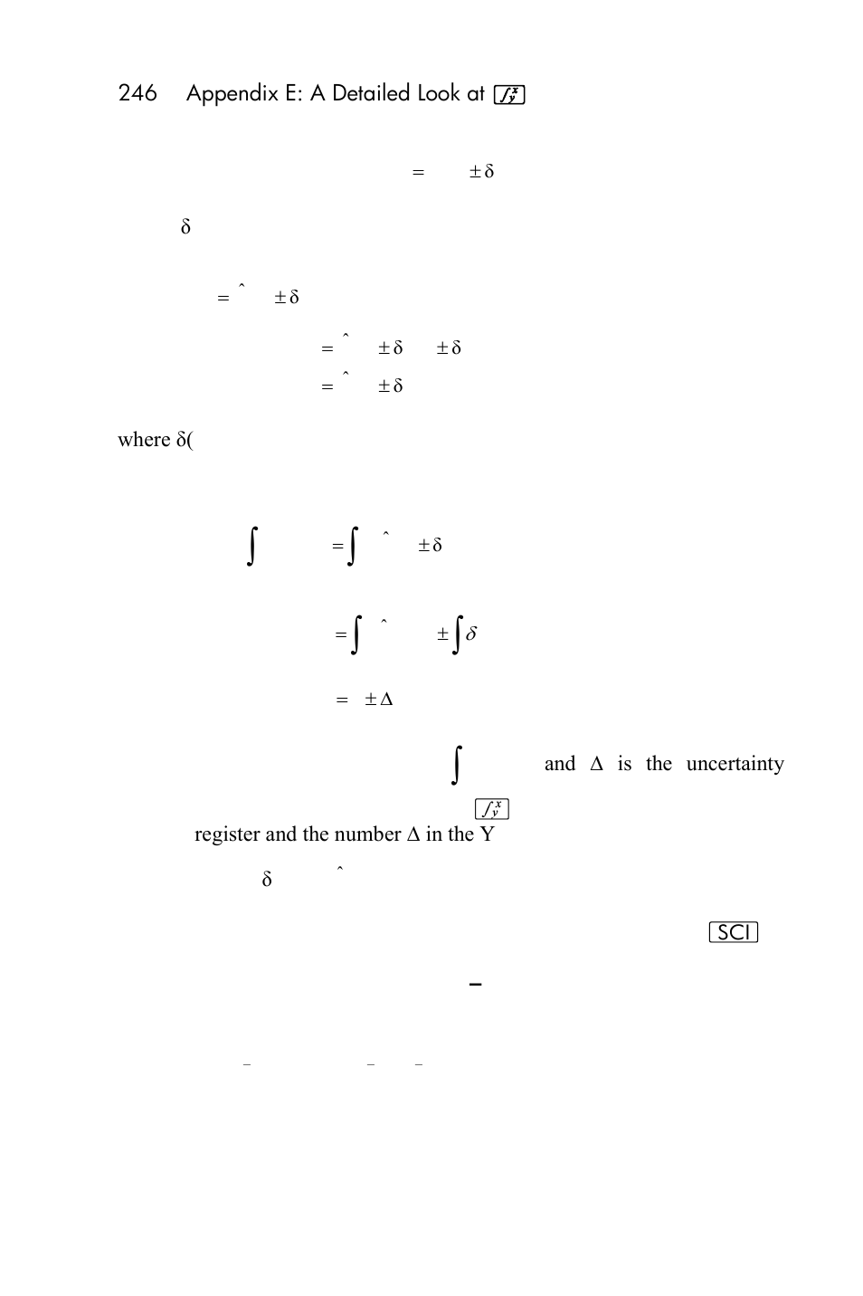 Uncertainty and the display format | HP 15c User Manual | Page 246 / 288