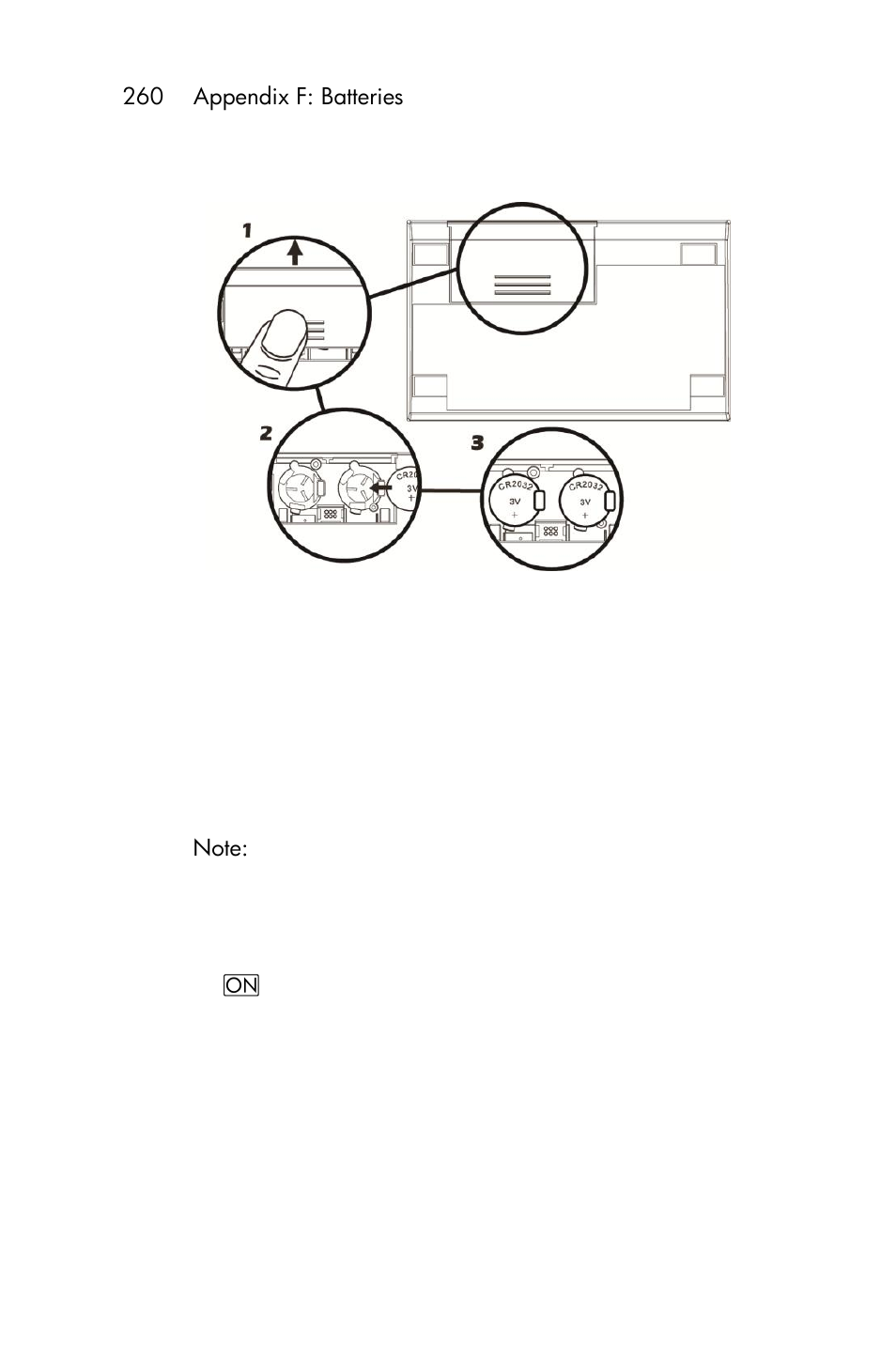 Appendix f: batteries, Low-power indication, Installing new batteries | HP 15c User Manual | Page 260 / 288