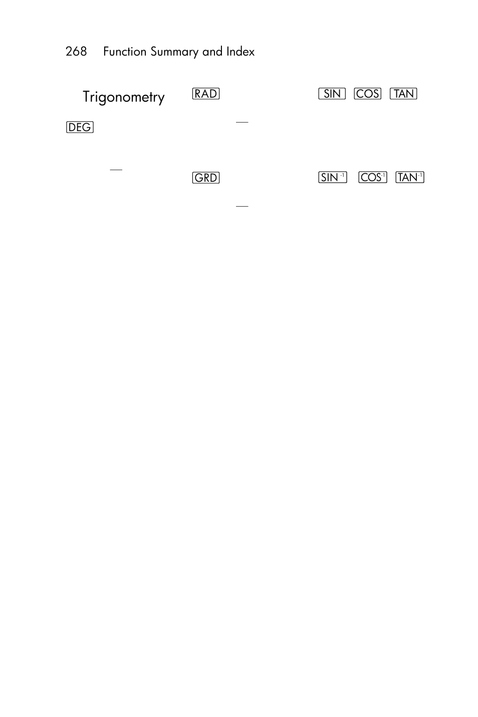 Statistics, Storage, Trigonometry | HP 15c User Manual | Page 268 / 288