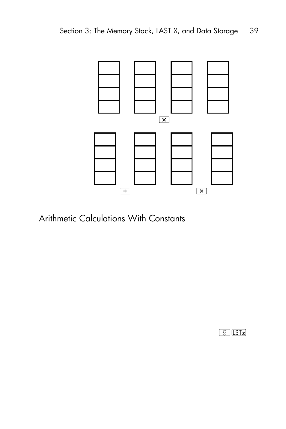 Arithmetic calculations with constants | HP 15c User Manual | Page 39 / 288