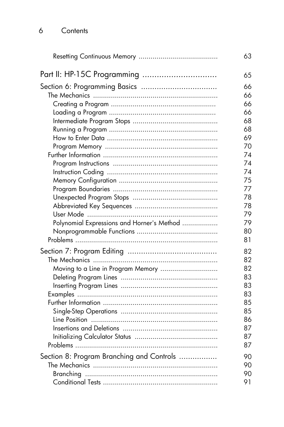 Part ii: hp-15c programming | HP 15c User Manual | Page 6 / 288