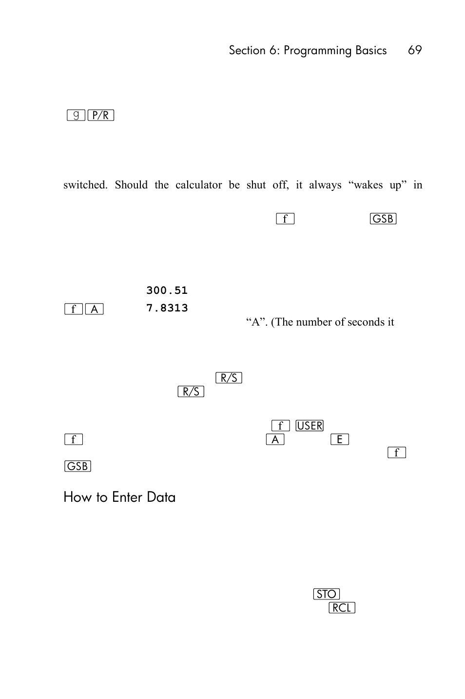 How to enter data | HP 15c User Manual | Page 69 / 288