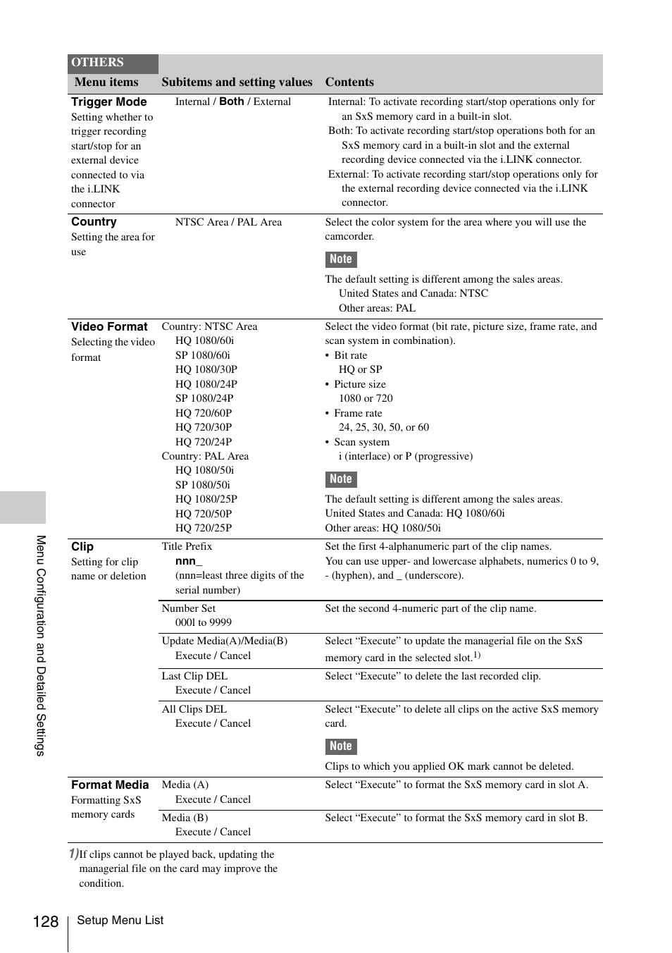 Sony PMW-EX3 User Manual | Page 128 / 162