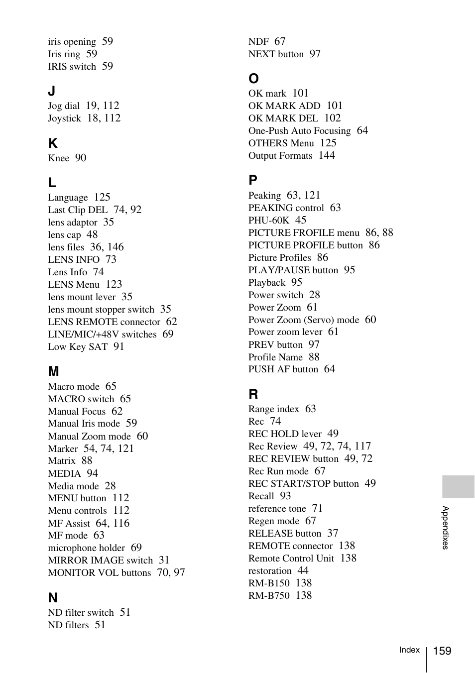 Sony PMW-EX3 User Manual | Page 159 / 162