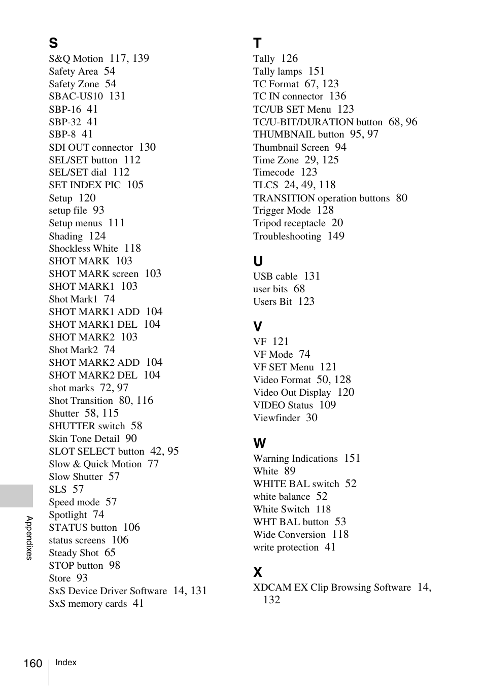 Sony PMW-EX3 User Manual | Page 160 / 162