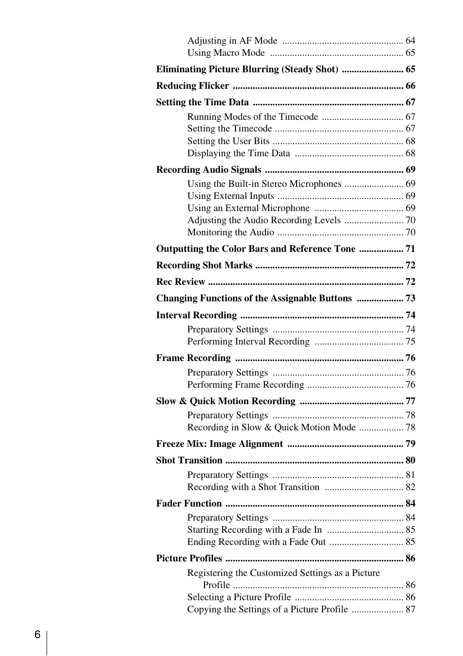 Sony PMW-EX3 User Manual | Page 6 / 162