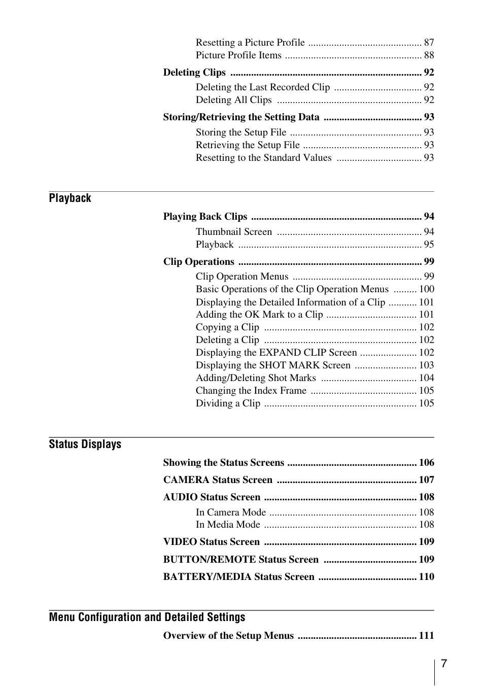 Sony PMW-EX3 User Manual | Page 7 / 162