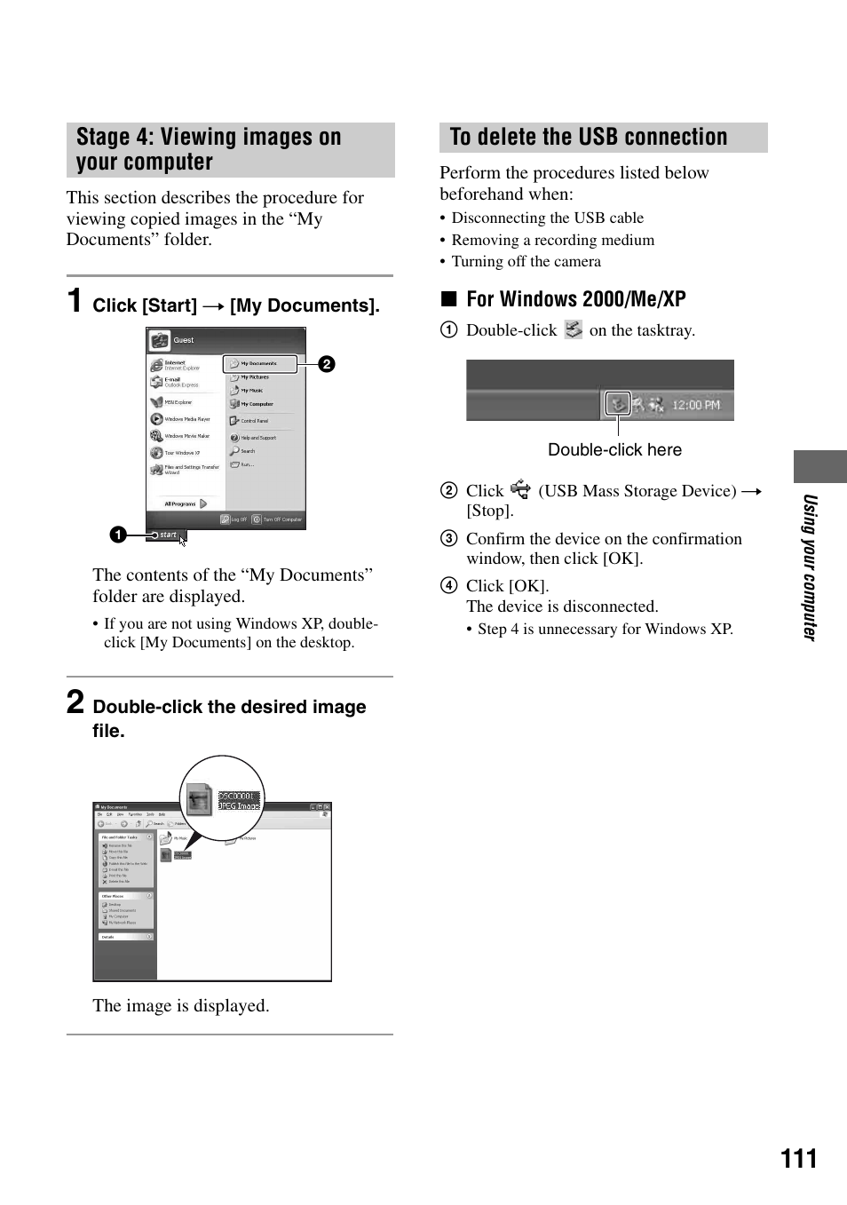 Stage 4: viewing images on your computer | Sony DSLR-A100 User Manual | Page 111 / 159