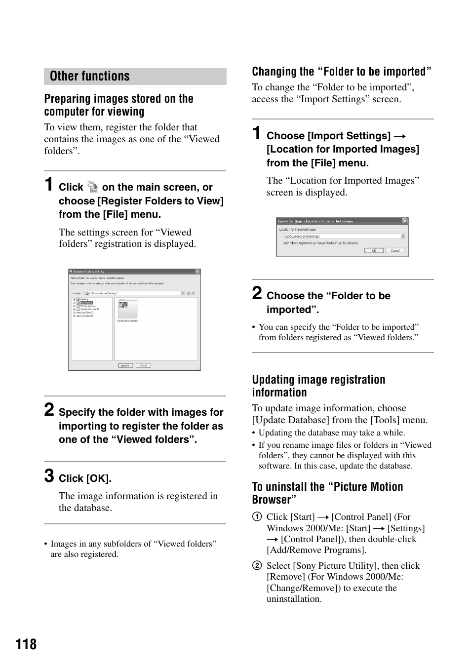 Other functions | Sony DSLR-A100 User Manual | Page 118 / 159
