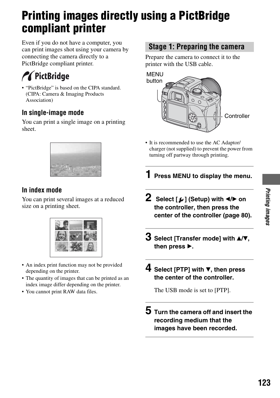 Sony DSLR-A100 User Manual | Page 123 / 159