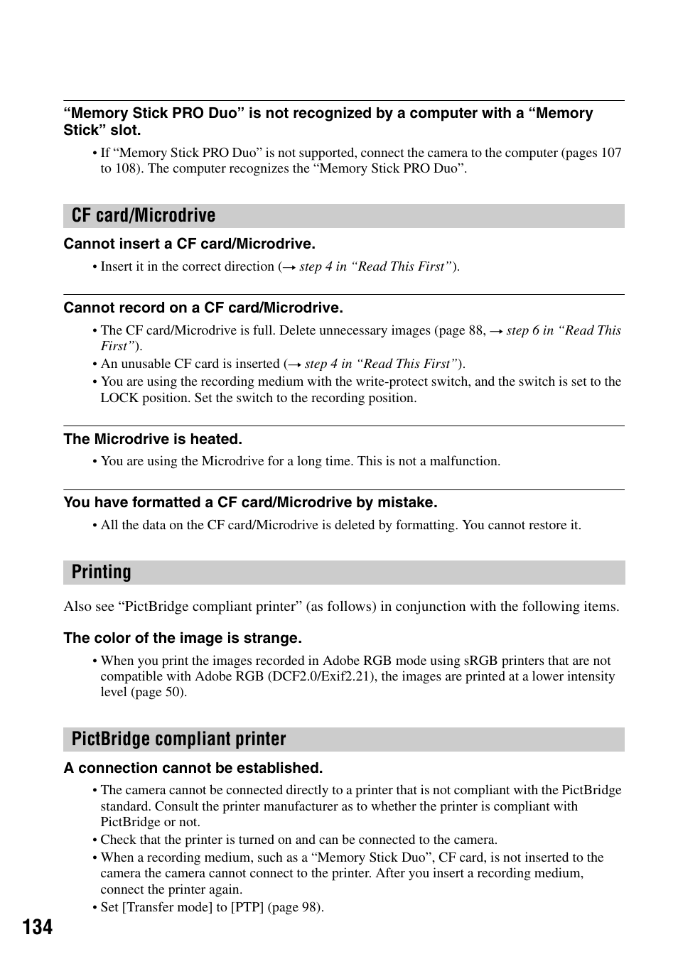 Sony DSLR-A100 User Manual | Page 134 / 159
