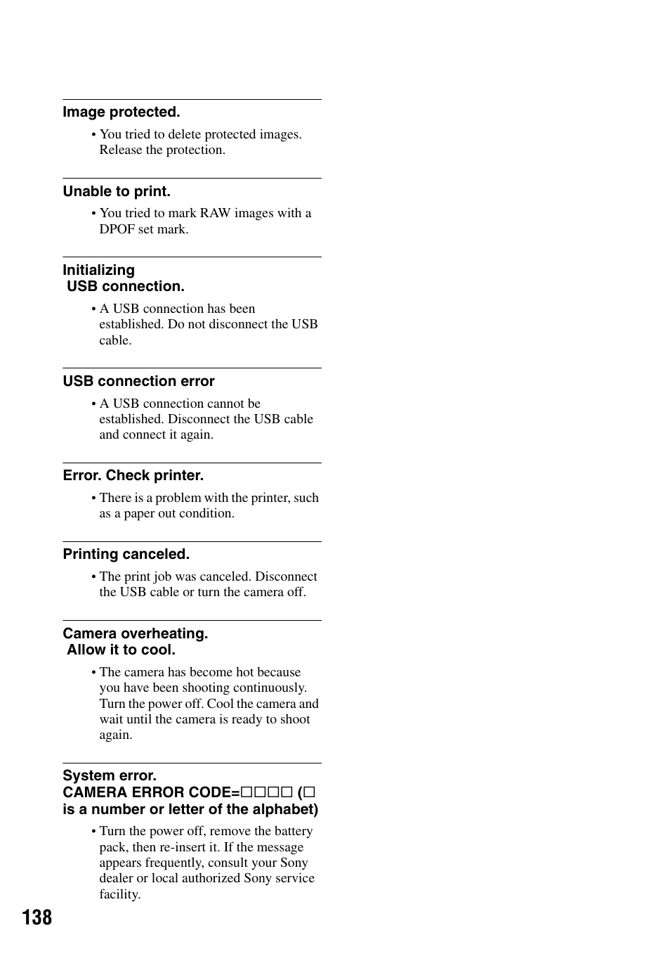 Sony DSLR-A100 User Manual | Page 138 / 159