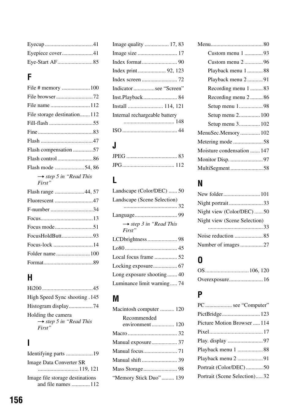 Sony DSLR-A100 User Manual | Page 156 / 159