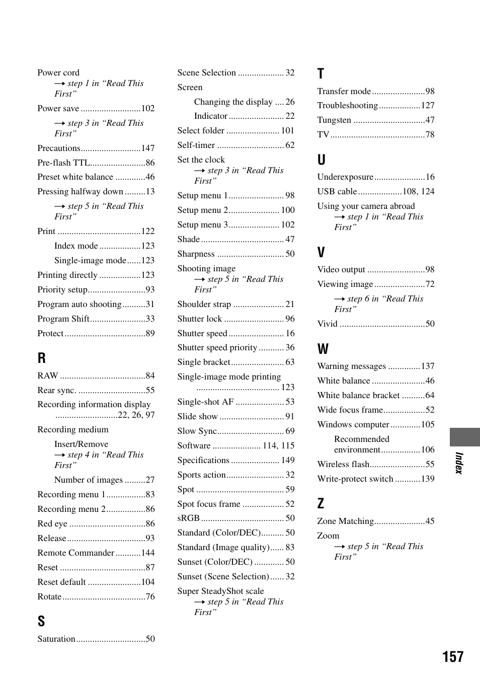 Sony DSLR-A100 User Manual | Page 157 / 159