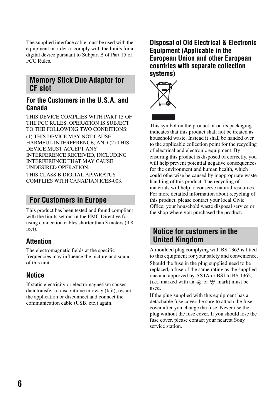 Sony DSLR-A100 User Manual | Page 6 / 159