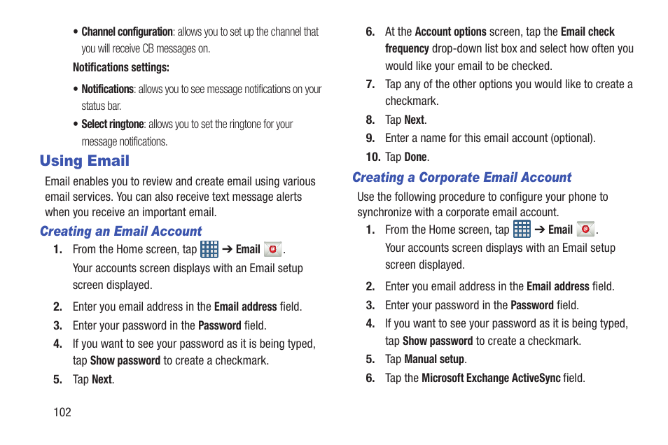 Using email | Samsung Galaxy S III User Manual | Page 108 / 232