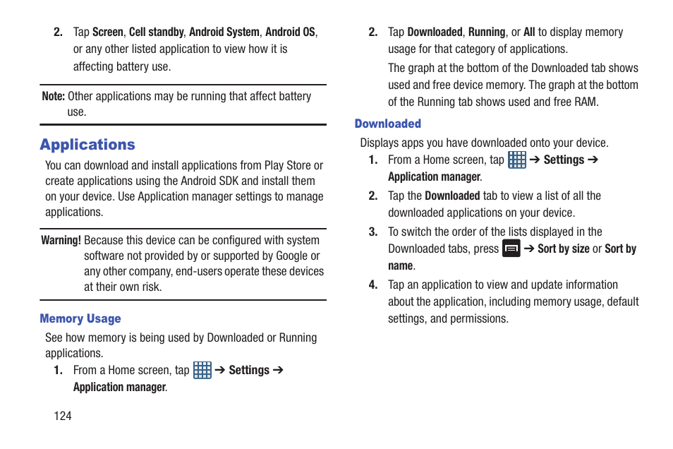 Applications | Samsung Galaxy S III User Manual | Page 130 / 232