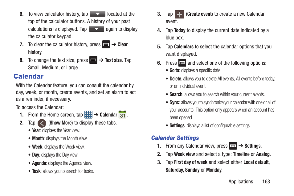 Calendar | Samsung Galaxy S III User Manual | Page 169 / 232