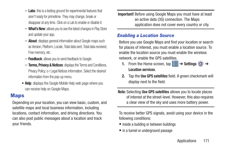 Maps | Samsung Galaxy S III User Manual | Page 177 / 232