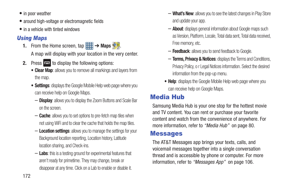 Media hub, Messages, Media hub messages | Samsung Galaxy S III User Manual | Page 178 / 232