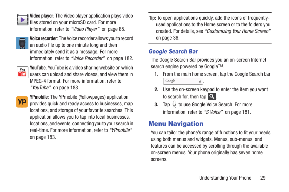 Menu navigation | Samsung Galaxy S III User Manual | Page 35 / 232
